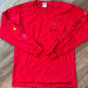 Supreme Red Floral Long Sleeve Tee